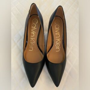 Calvin Klein Heels Black Leather Size 6